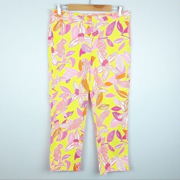 Lilly Pulitzer Pacific Wing Parrot Capri Pants 4 - Picture 1 of 6